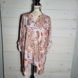 NWT grande & greene paisley shirt multicolor BOHO plus size